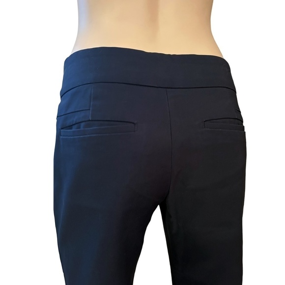 RW&CO. Pant Trouser Cigarette Slim Leg Navy Back Pockets Cotton Blend - Picture 12 of 15